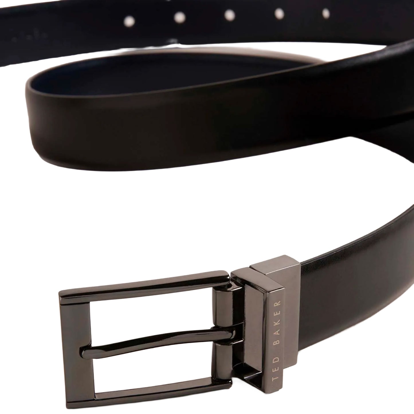 Black - Back - Ted Baker Crafts Leather Reversible Belt