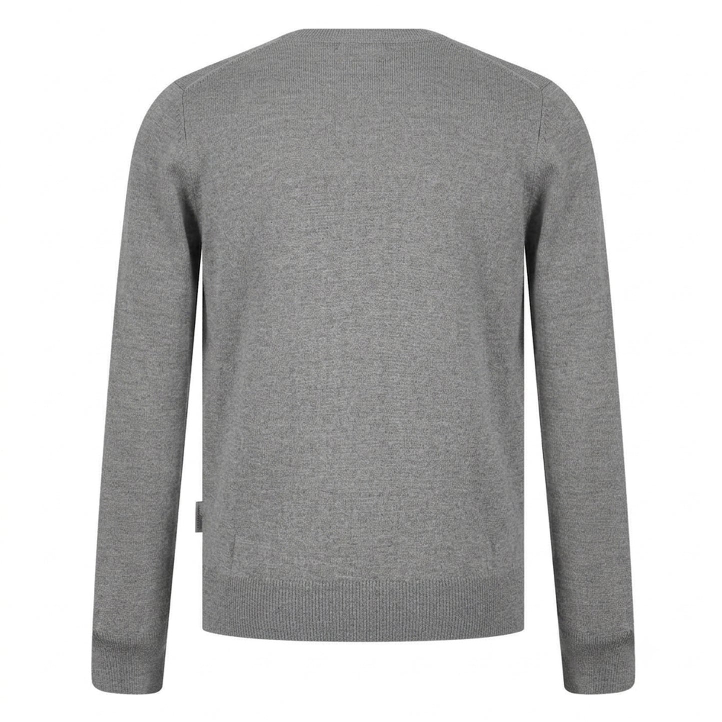 Grey Melange Marl - Back - Lyle & Scott Mens Merrick Knitted V Neck Pullover