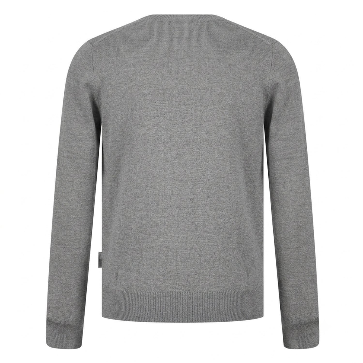 Grey Melange Marl - Back - Lyle & Scott Mens Merrick Knitted V Neck Pullover