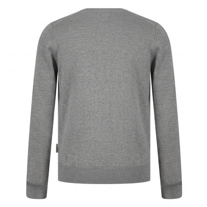 Grey Melange Marl - Back - Lyle & Scott Mens Merrick Knitted V Neck Pullover
