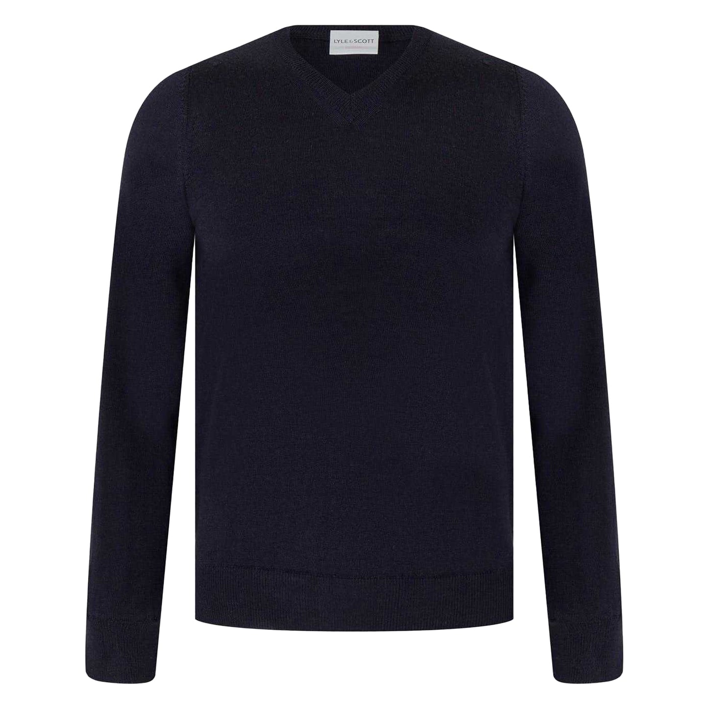 New French Navy - Front - Lyle & Scott Mens Merrick Knitted V Neck Pullover