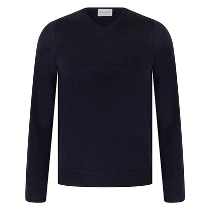 New French Navy - Front - Lyle & Scott Mens Merrick Knitted V Neck Pullover