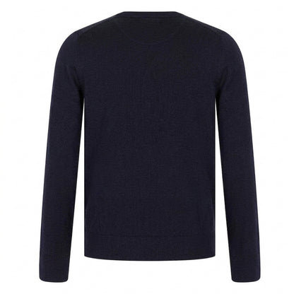 New French Navy - Back - Lyle & Scott Mens Merrick Knitted V Neck Pullover