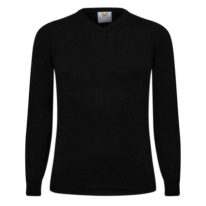 True Black - Front - Lyle & Scott Mens Merrick Knitted V Neck Pullover
