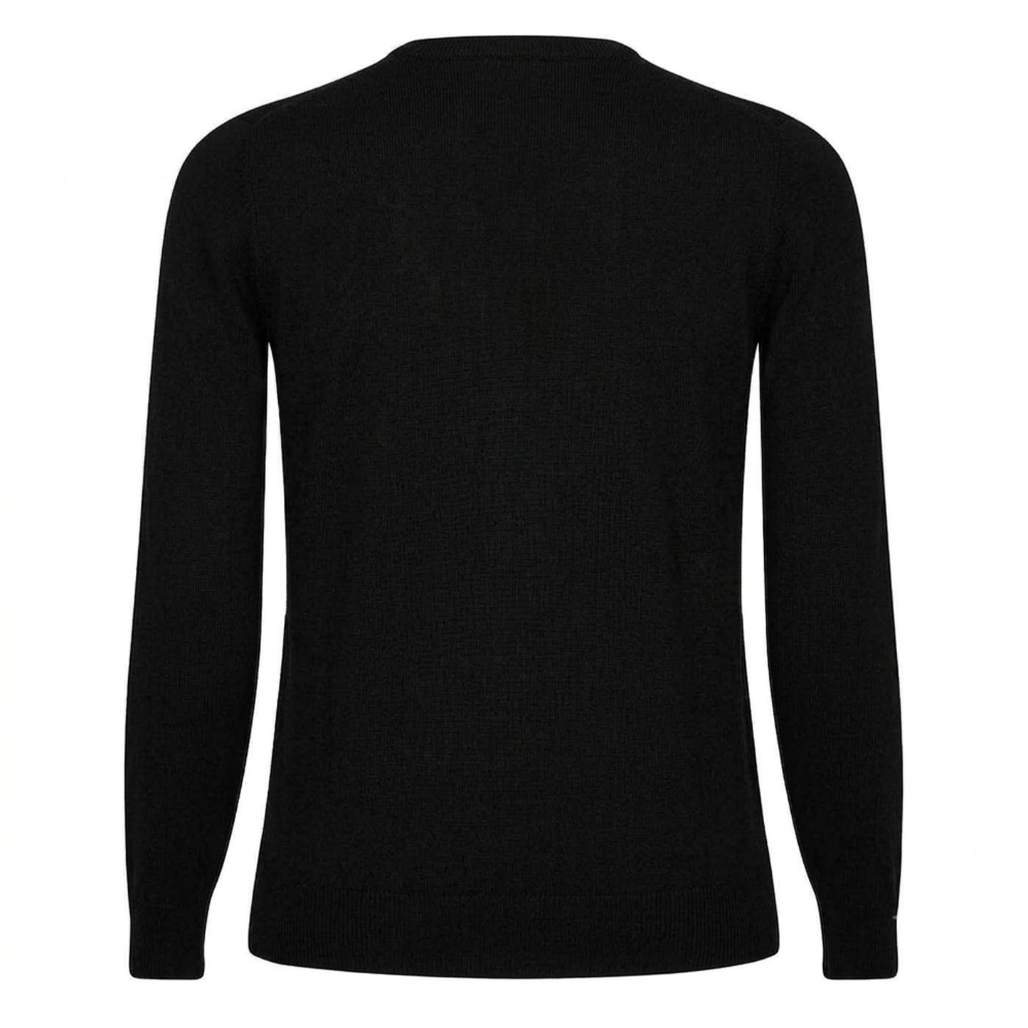 True Black - Back - Lyle & Scott Mens Merrick Knitted V Neck Pullover