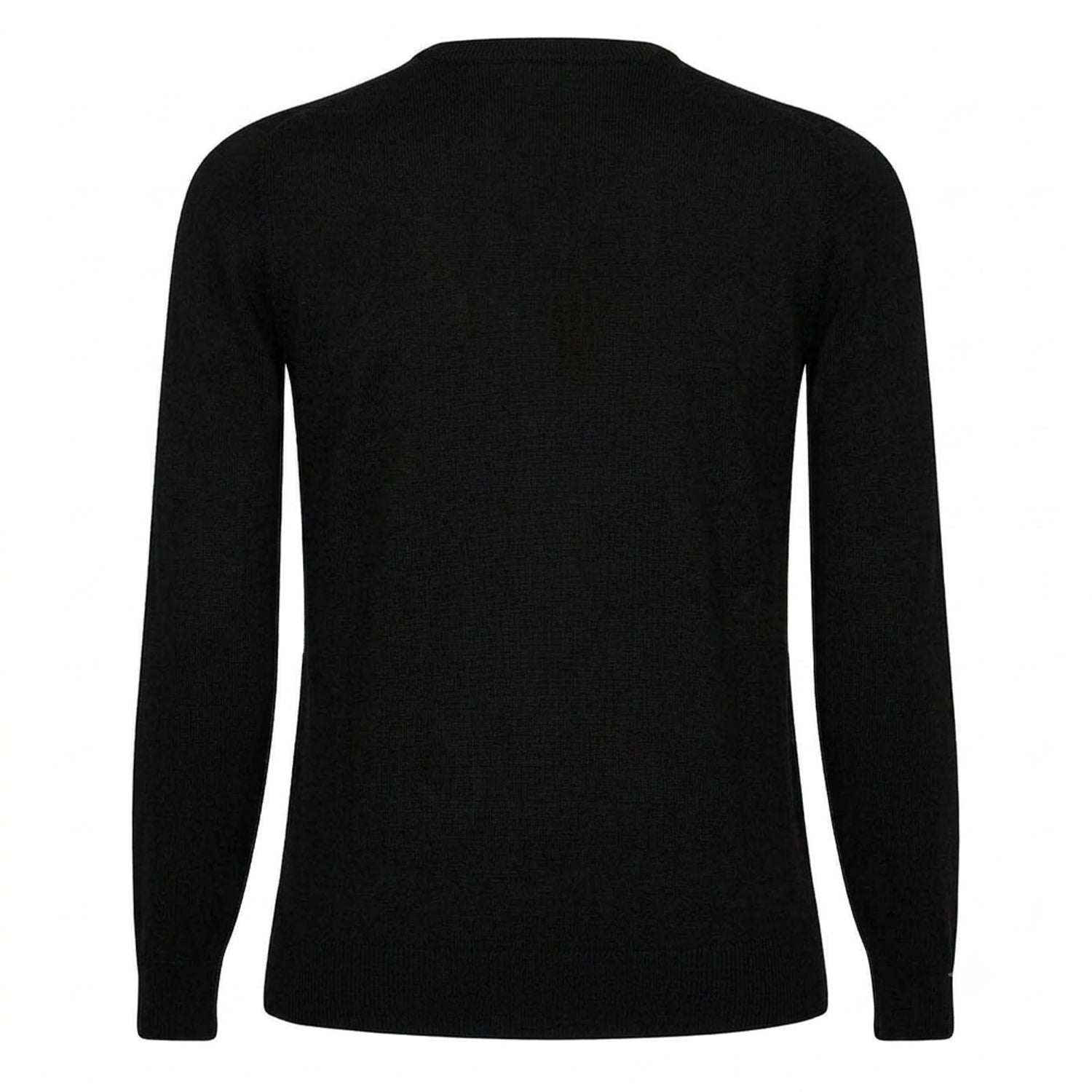 True Black - Back - Lyle & Scott Mens Merrick Knitted V Neck Pullover