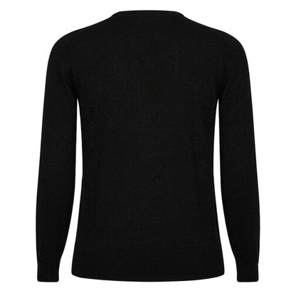 True Black - Back - Lyle & Scott Mens Merrick Knitted V Neck Pullover