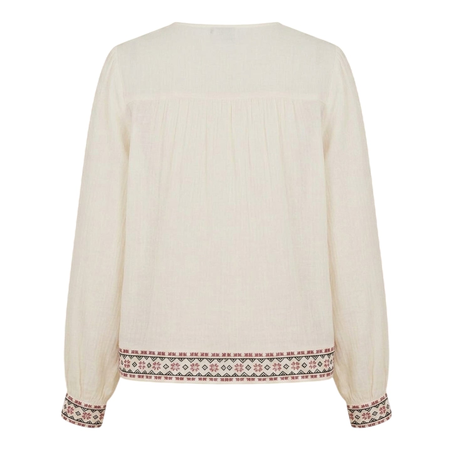 Cream - Back - Threadbare Womens-Ladies Reema Tie Neck Long-Sleeved Blouse