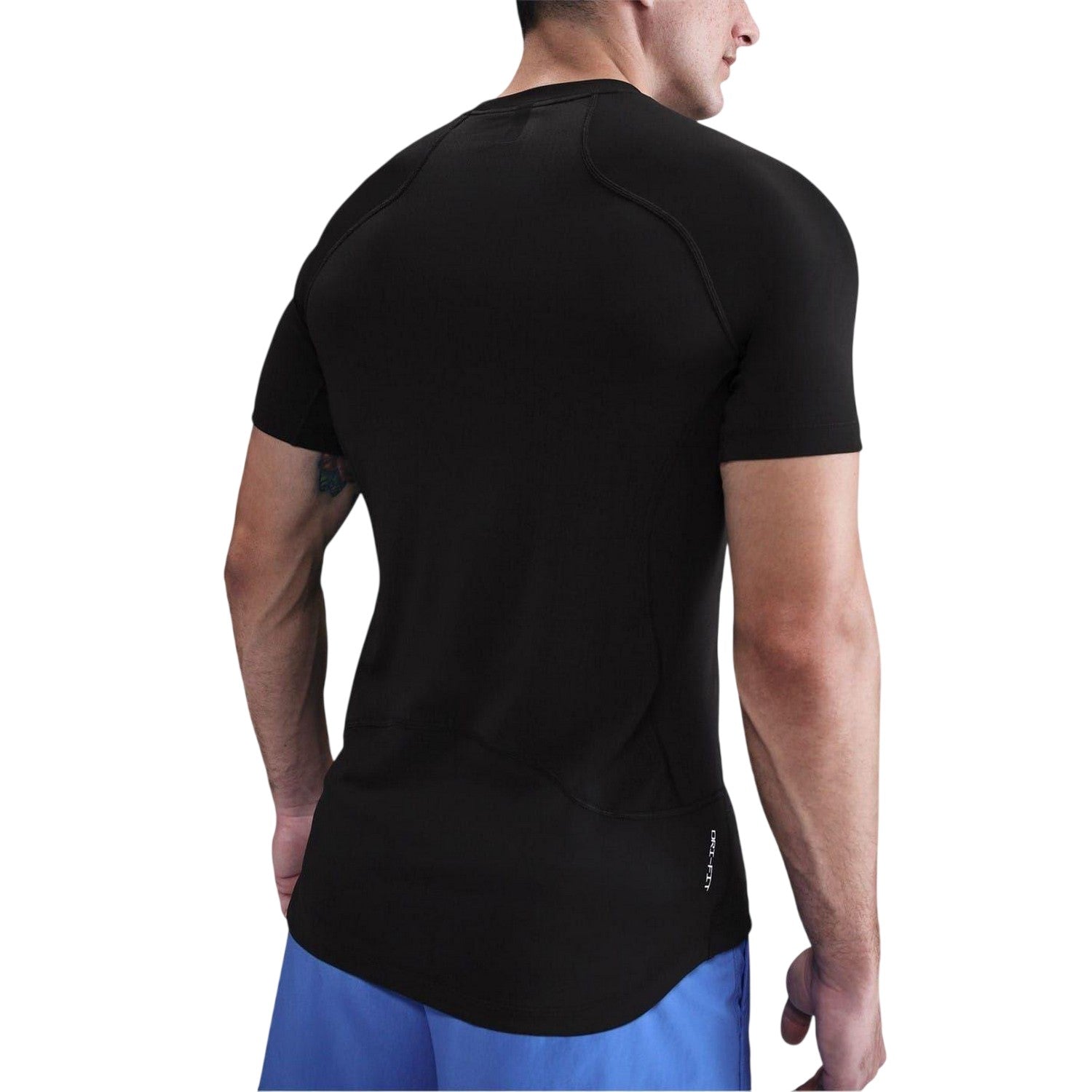 Black-White - Back - Nike Mens Pro Dri-FIT Fitted Top