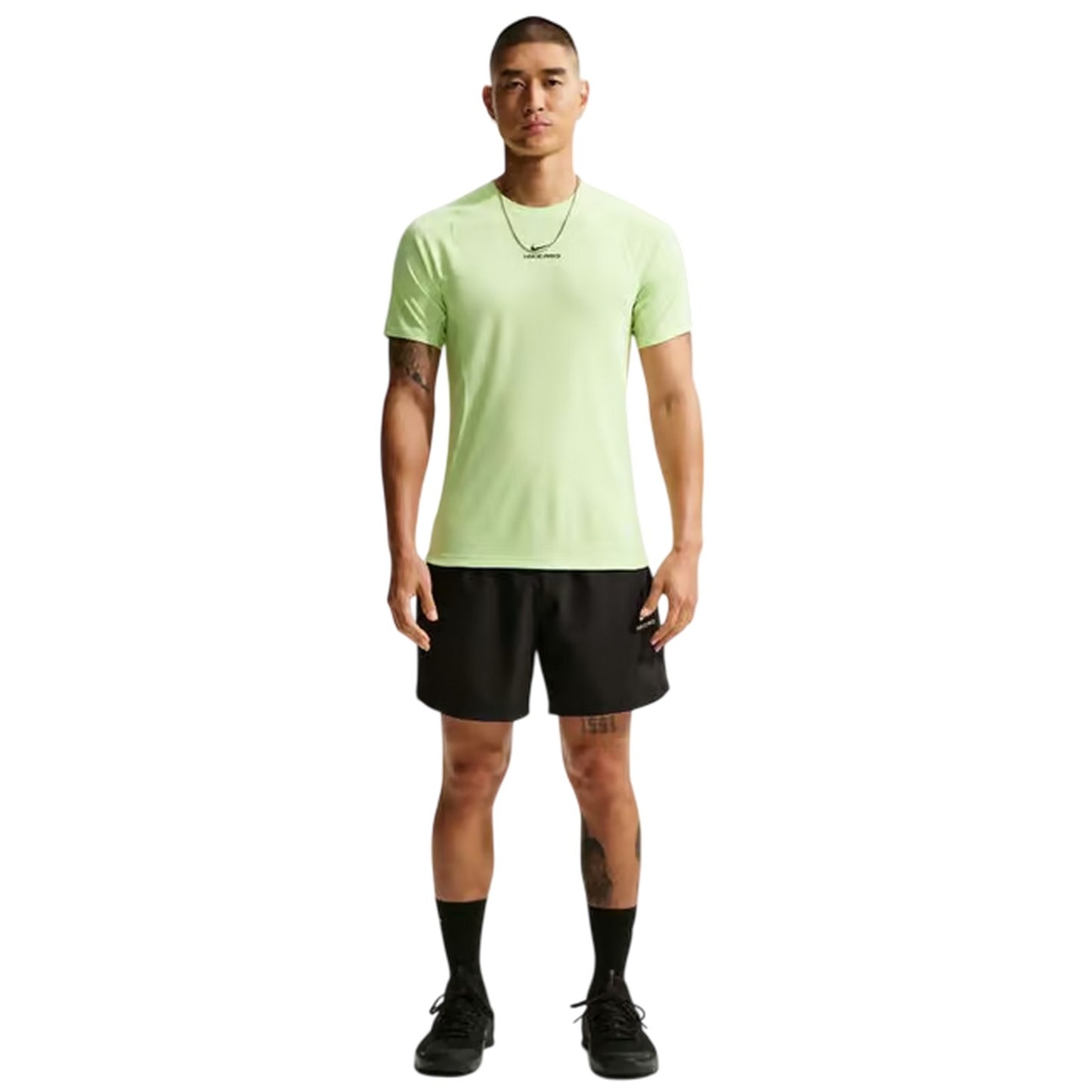 Lime - Side - Nike Mens Pro Dri-FIT Fitted Top