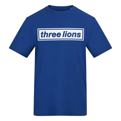 Blue - Front - England Unisex Adult Three Lions Regular T-Shirt