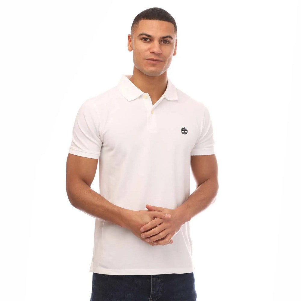 White - Front - Timberland Mens Merrymee River Polo Shirt