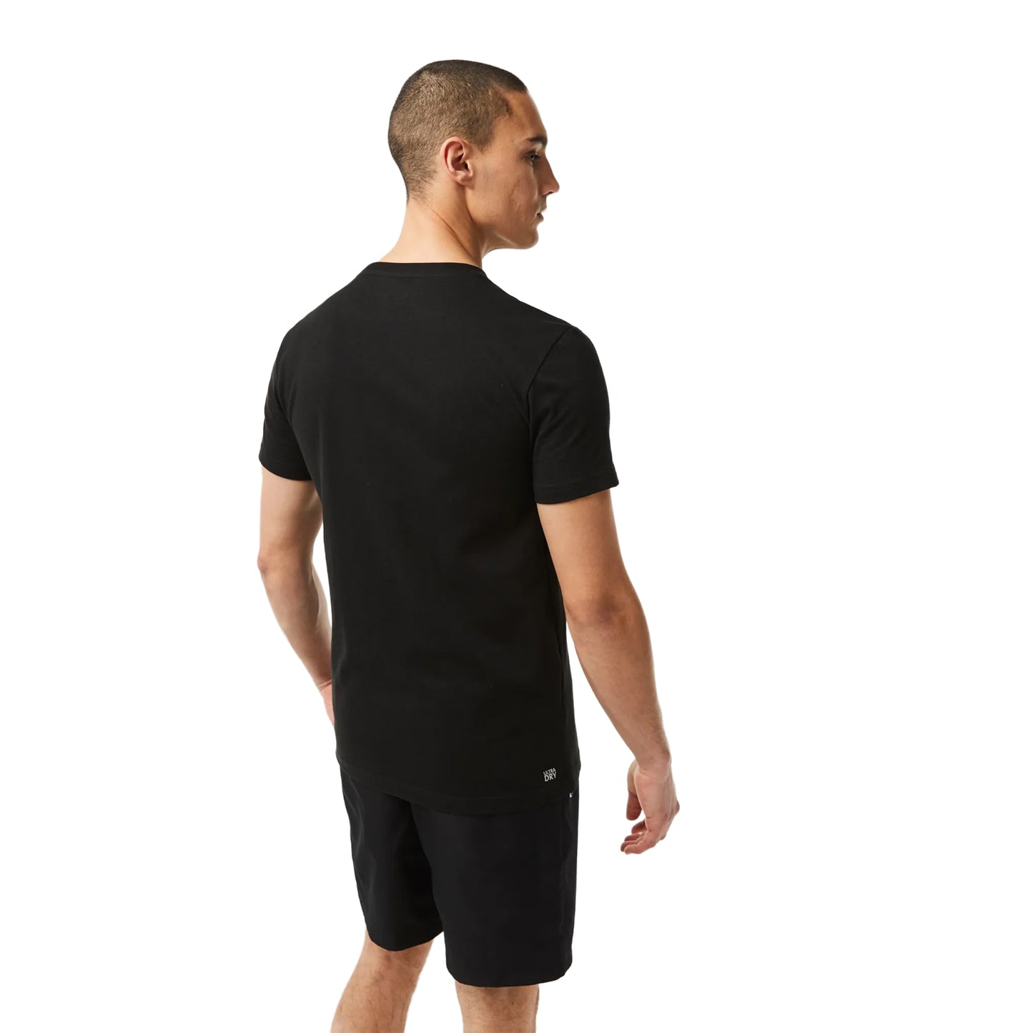 Black-Red - Back - Lacoste Mens Crocodile 3D Sport T-Shirt