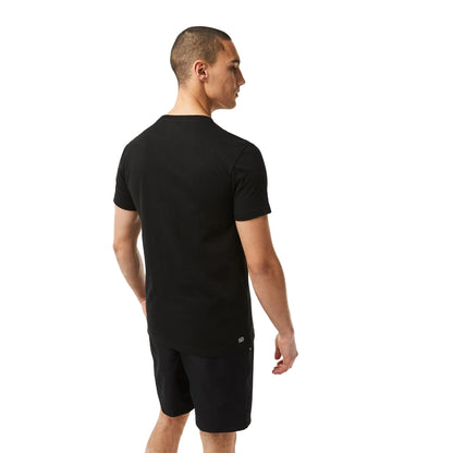 Black-Red - Back - Lacoste Mens Crocodile 3D Sport T-Shirt