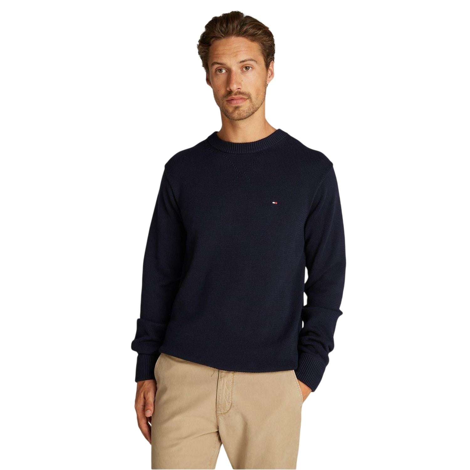Sky Blue - Lifestyle - Tommy Hilfiger Mens Crew Neck Regular Long-Sleeved Jumper