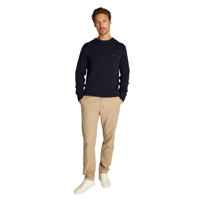 Sky Blue - Pack Shot - Tommy Hilfiger Mens Crew Neck Regular Long-Sleeved Jumper
