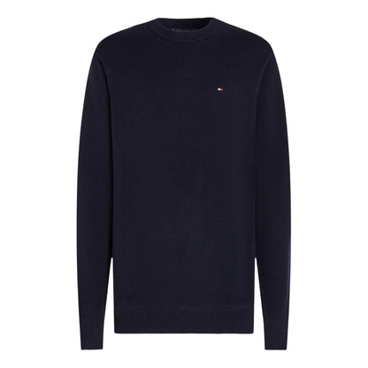 Sky Blue - Front - Tommy Hilfiger Mens Crew Neck Regular Long-Sleeved Jumper