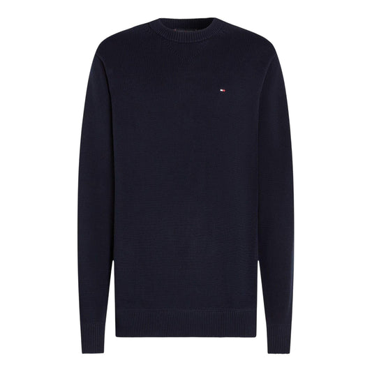 Sky Blue - Front - Tommy Hilfiger Mens Crew Neck Regular Long-Sleeved Jumper