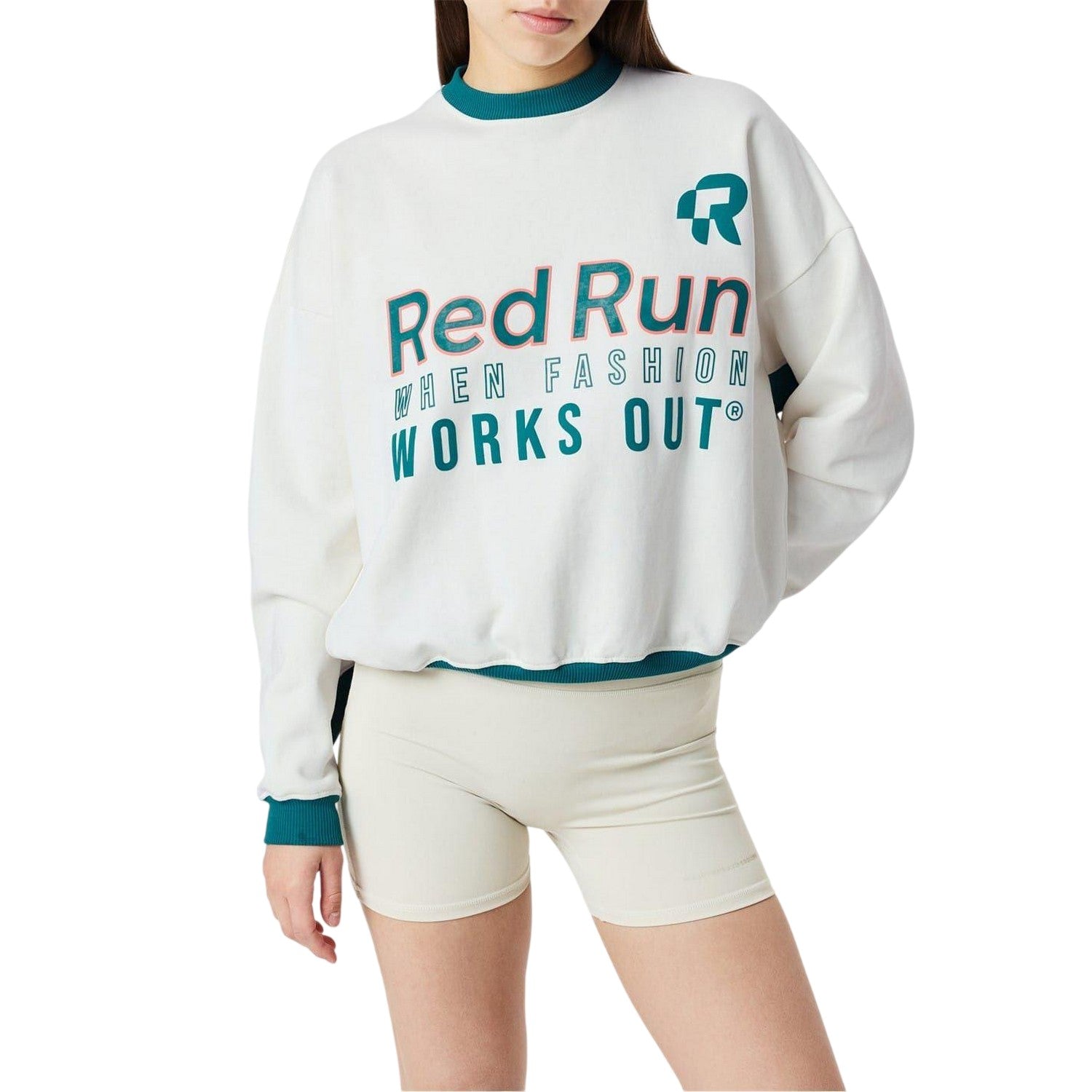 Earth Green - Side - Red Run Womens-Ladies Sweatshirt