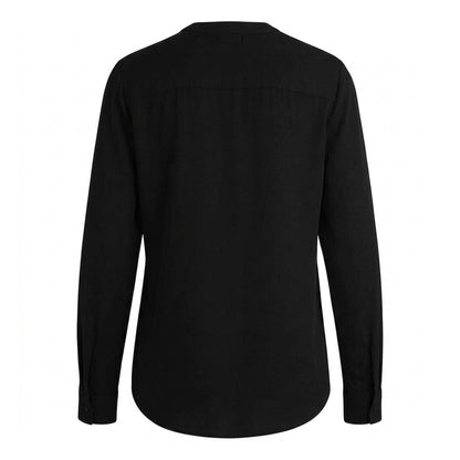Black - Back - Boss Womens-Ladies Silk Regular Long-Sleeved Blouse