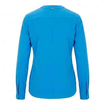 Bright Blue - Back - Boss Womens-Ladies Silk Regular Long-Sleeved Blouse