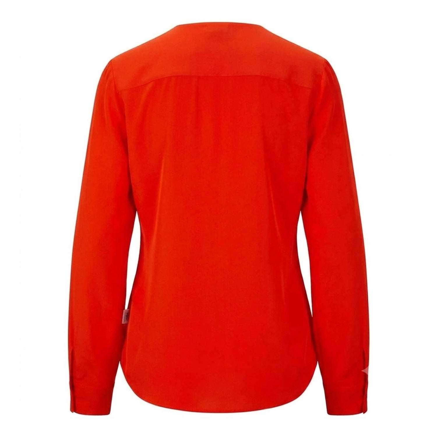 Bright Orange - Back - Boss Womens-Ladies Silk Regular Long-Sleeved Blouse