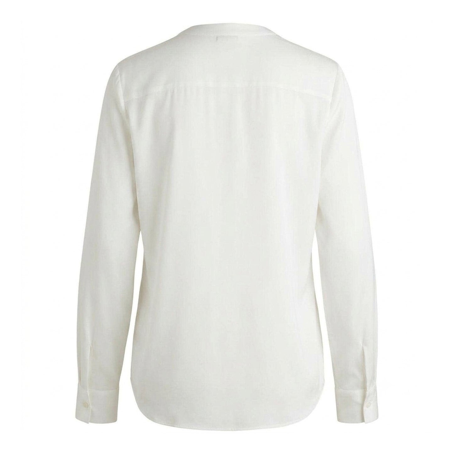 White - Back - Boss Womens-Ladies Silk Regular Long-Sleeved Blouse