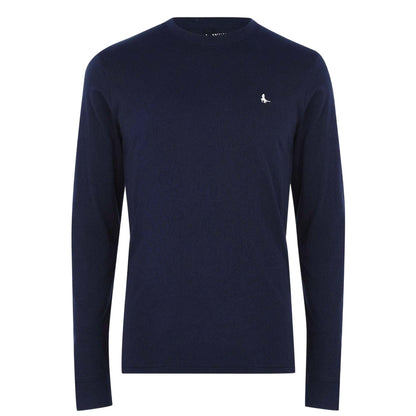 Navy - Front - Jack Wills Mens Sandleford Crew Neck Long-Sleeved T-Shirt