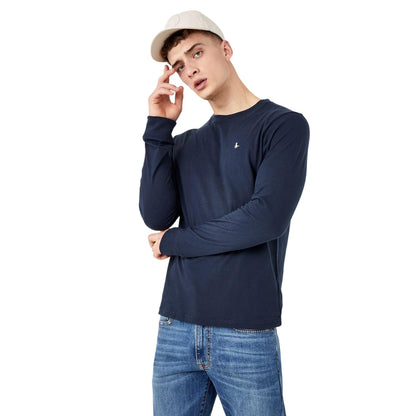 Navy - Back - Jack Wills Mens Sandleford Crew Neck Long-Sleeved T-Shirt