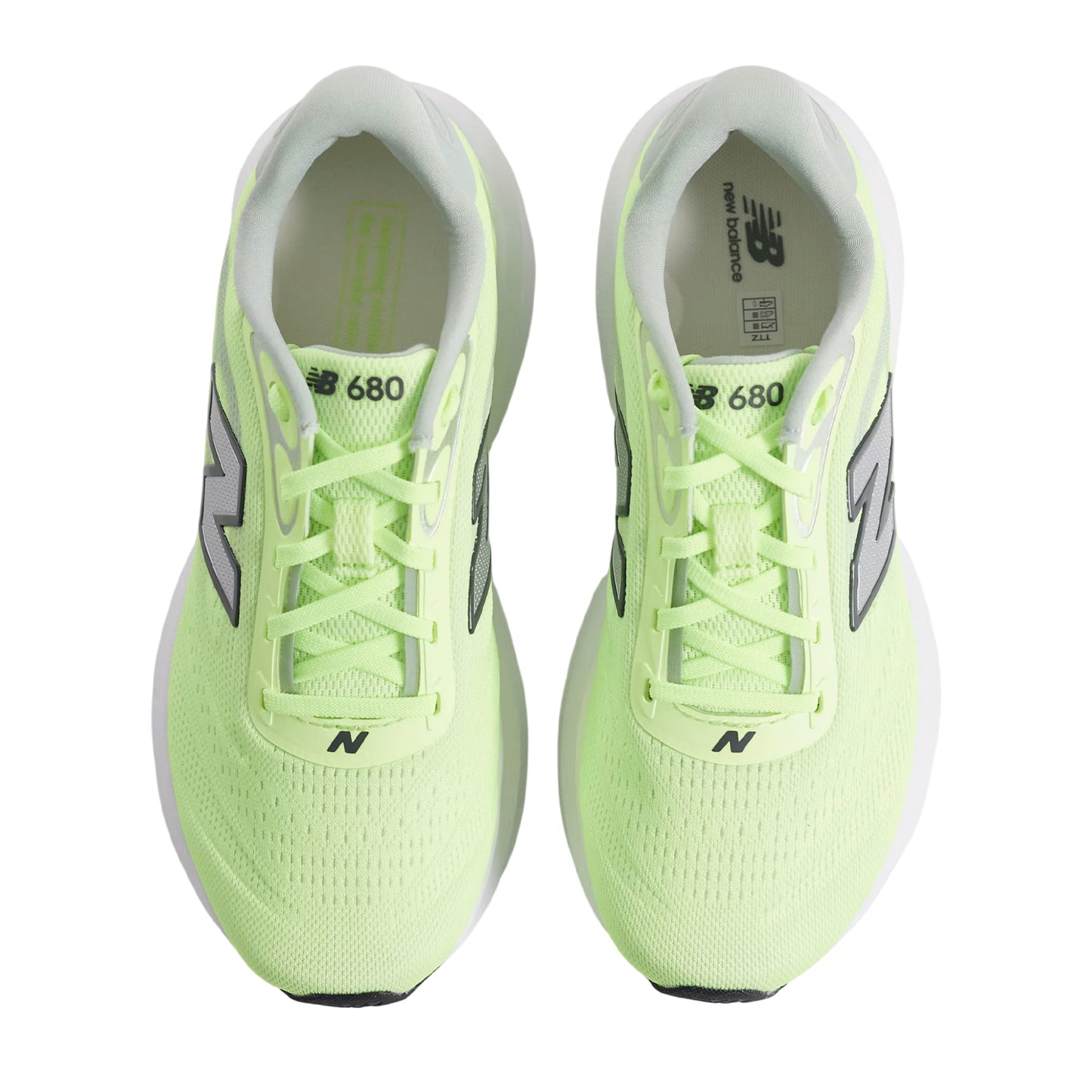 Grey-Neon Green - Back - New Balance Womens-Ladies 680 V9 Cushioned Shoes