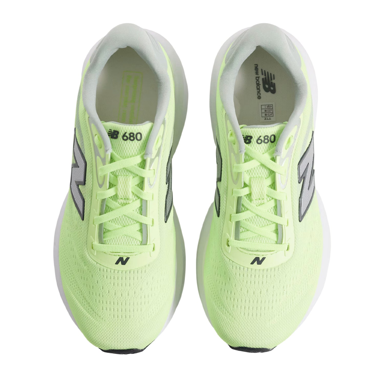Grey-Neon Green - Back - New Balance Womens-Ladies 680 V9 Cushioned Shoes