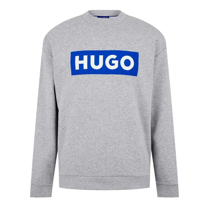 Grey Marl - Front - Hugo Mens Niero Box Logo Crew Neck Sweatshirt