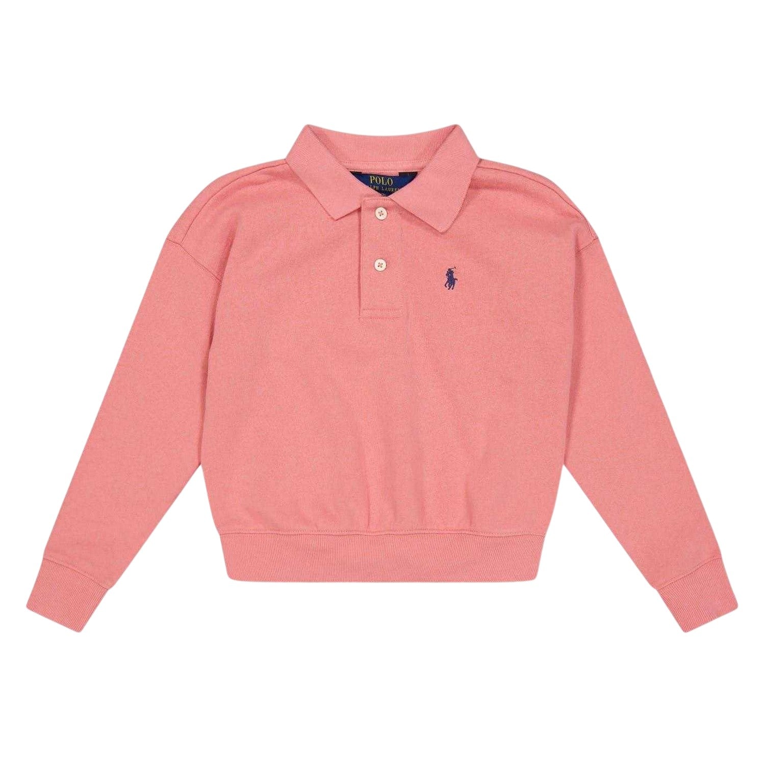 Peony - Front - Ralph Lauren Childrens-Kids Regular Long-Sleeved Polo Sweatshirt