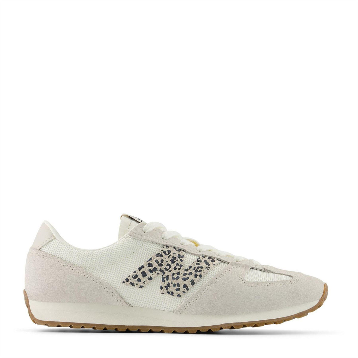 Off White-Leopard - Front - New Balance Womens-Ladies 471 Suede Running Shoes