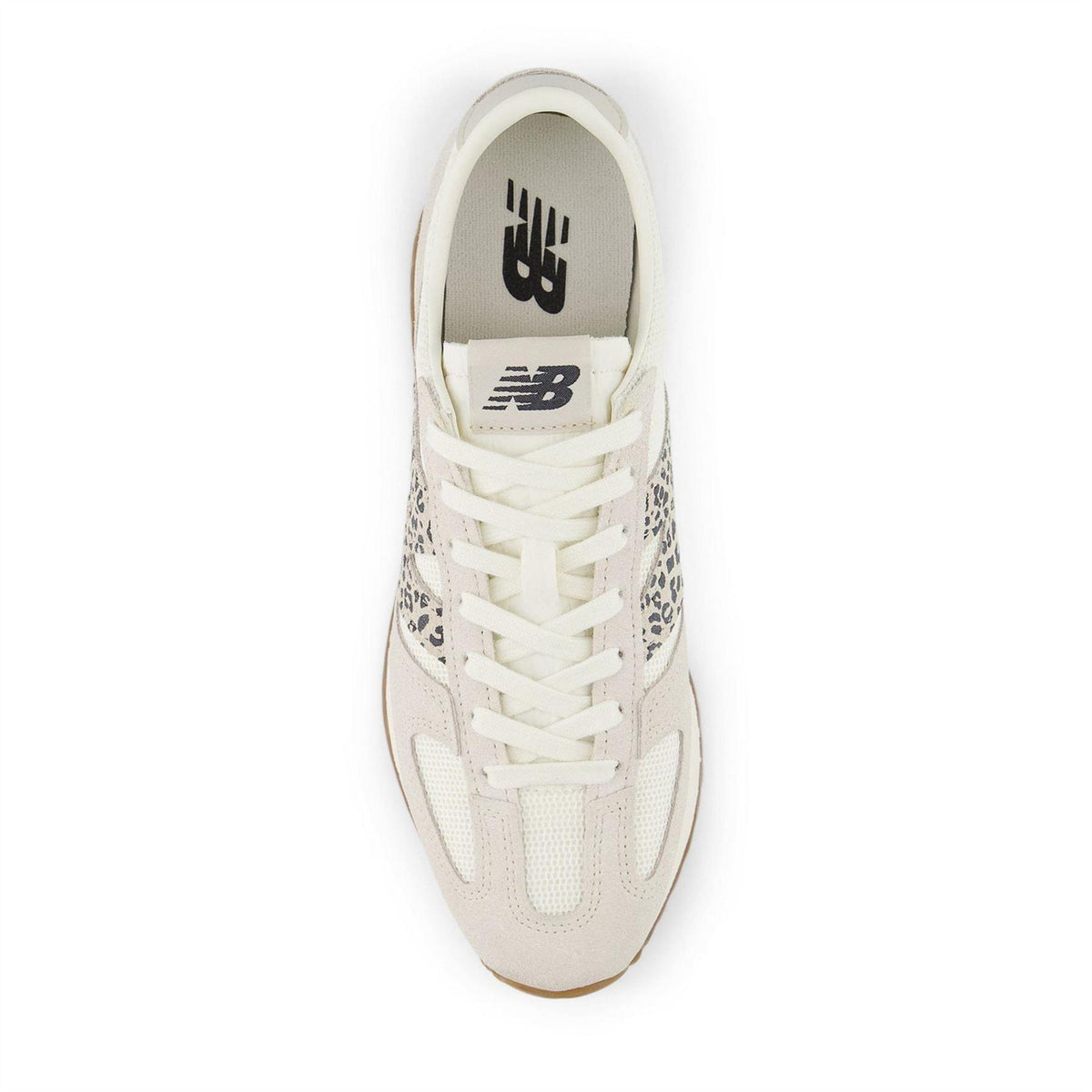 Off White-Leopard - Back - New Balance Womens-Ladies 471 Suede Running Shoes