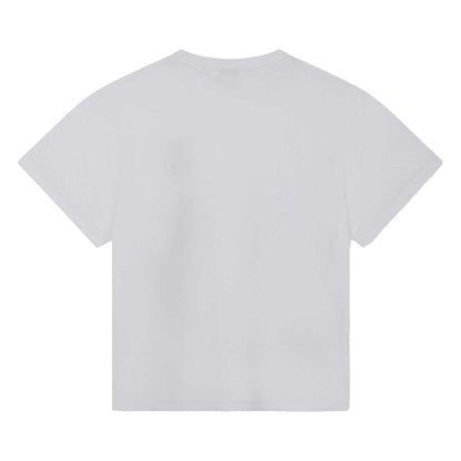 White - Back - Boss Childrens-Kids Globe Crew Neck Regular T-Shirt