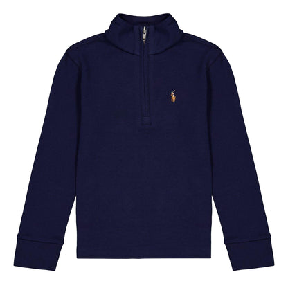 Navy - Front - Ralph Lauren Childrens-Kids Funnel Neck Regular Sweater Top