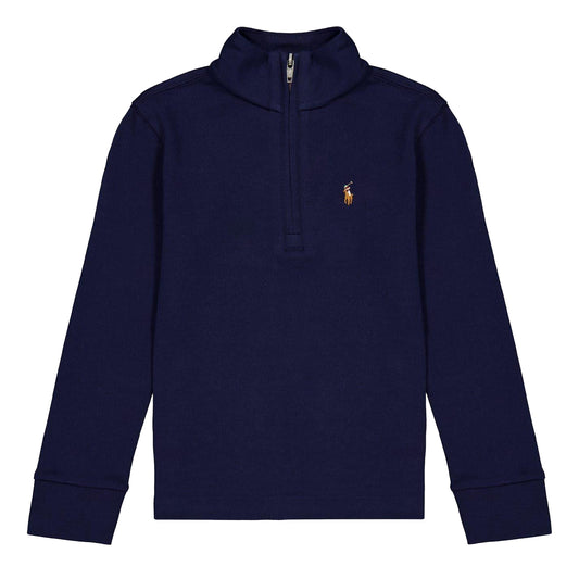 Navy - Front - Ralph Lauren Childrens-Kids Funnel Neck Regular Sweater Top