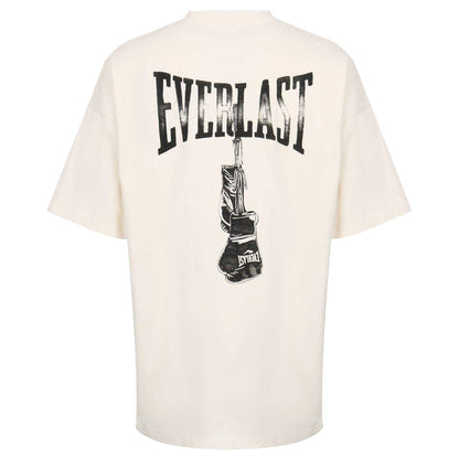 White - Back - Everlast Mens Boxing Gloves Cotton Relaxed Fit T-Shirt