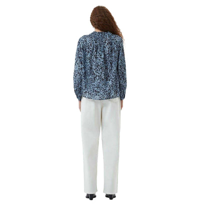 Navy Floral - Back - French Connection Womens-Ladies Floral Relaxed Fit Blouse