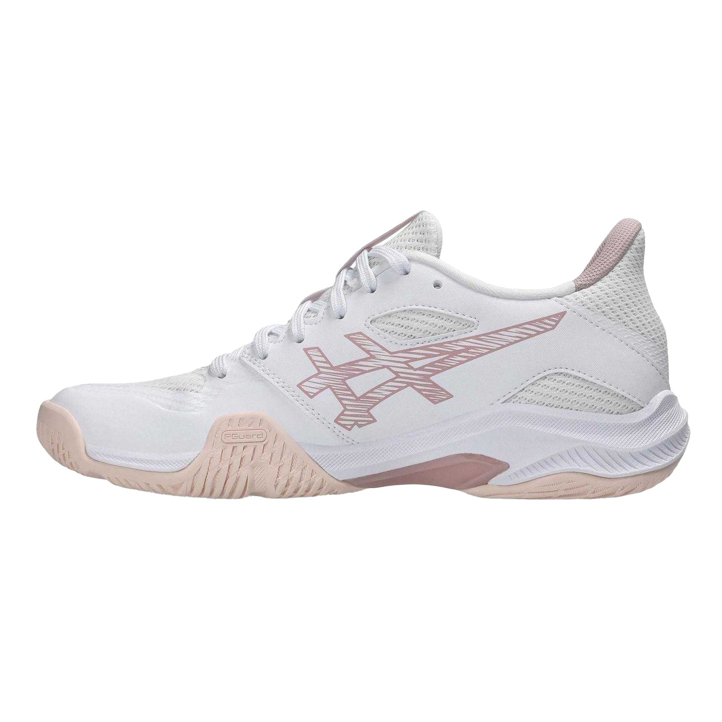 White - Side - Asics Womens-Ladies Blade Ff 2 Netball Shoes