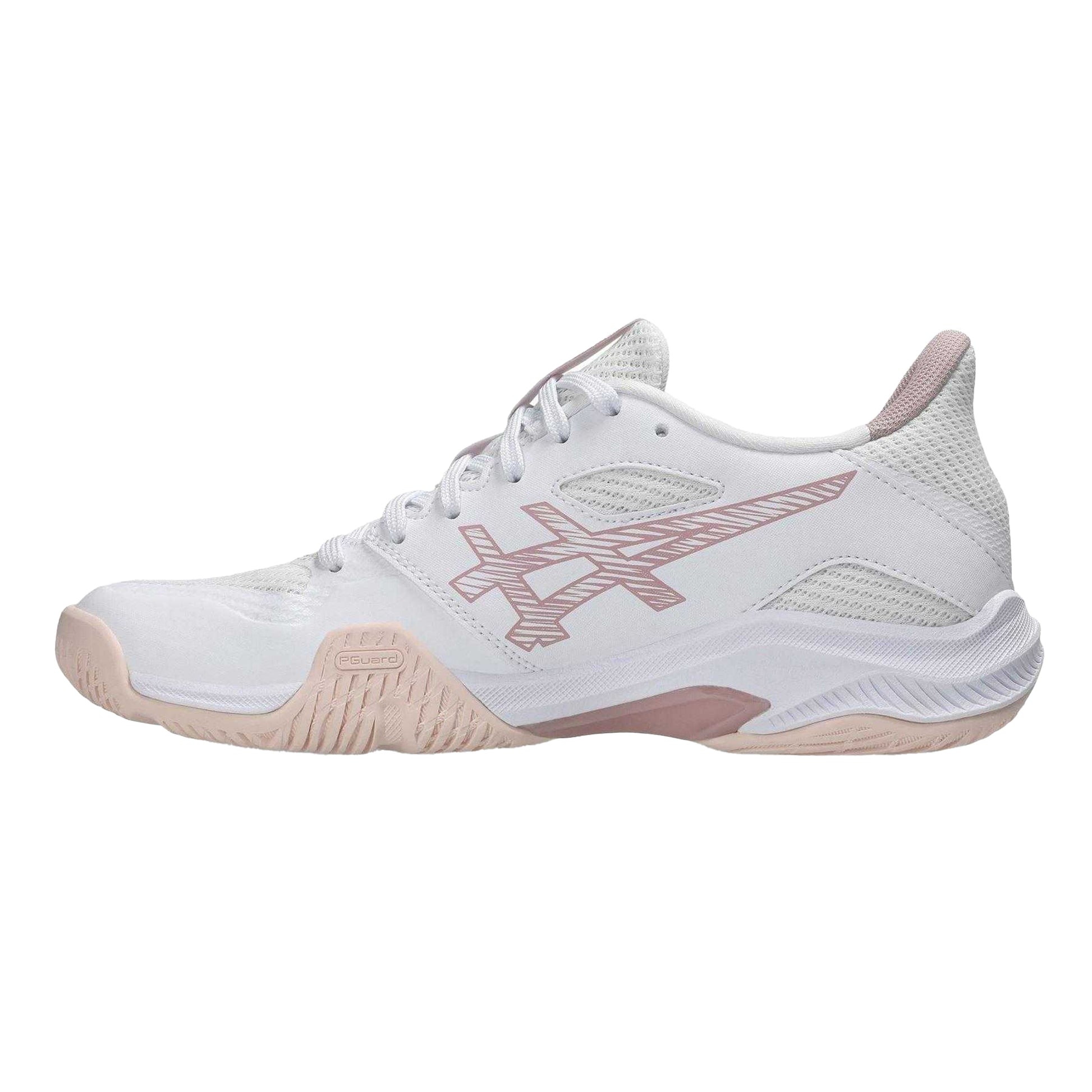 White - Side - Asics Womens-Ladies Blade Ff 2 Netball Shoes