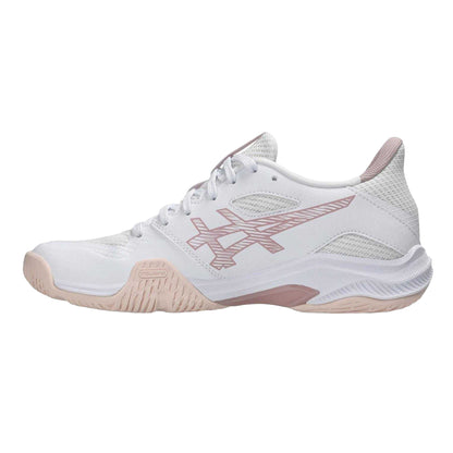 White - Side - Asics Womens-Ladies Blade Ff 2 Netball Shoes