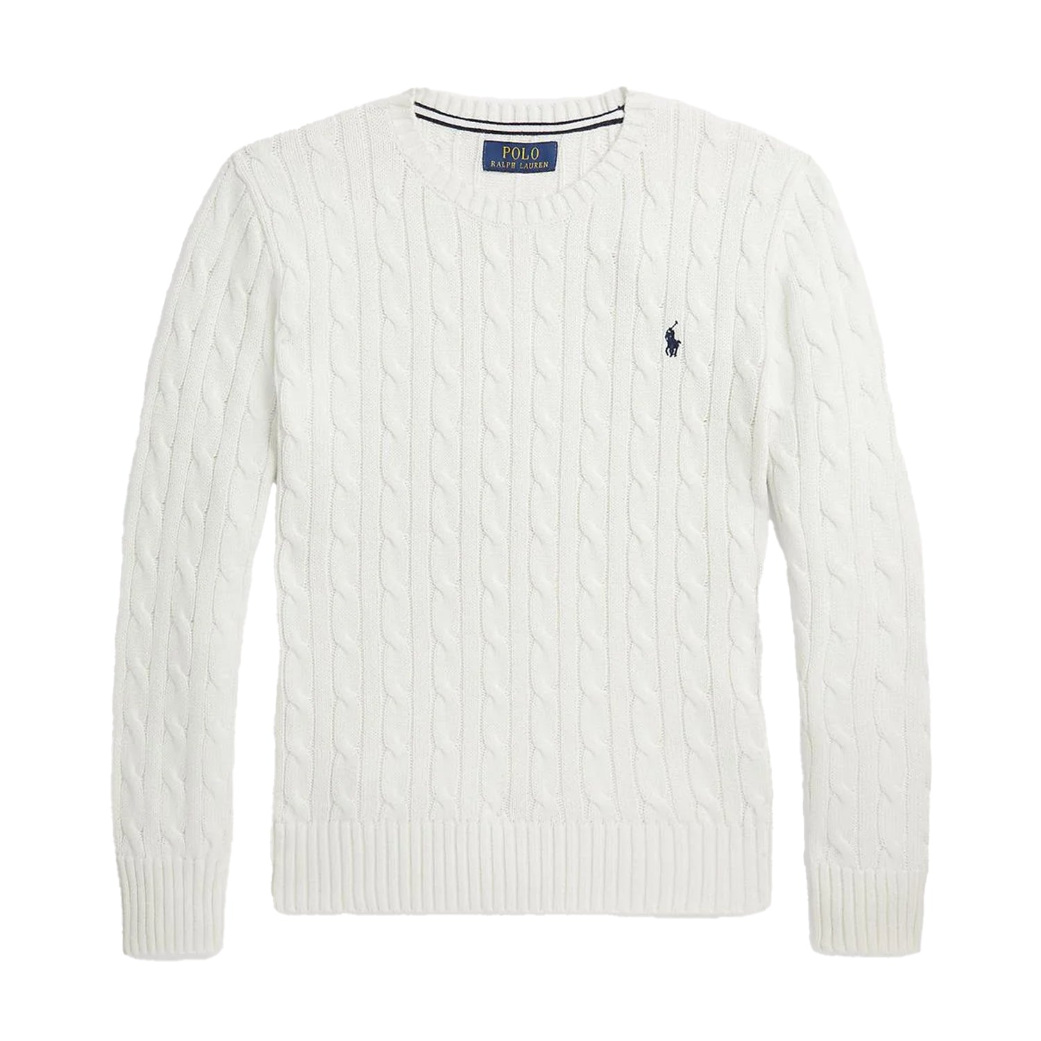 White - Front - Ralph Lauren Childrens-Kids Cable Knit Regular Long-Sleeved Jumper