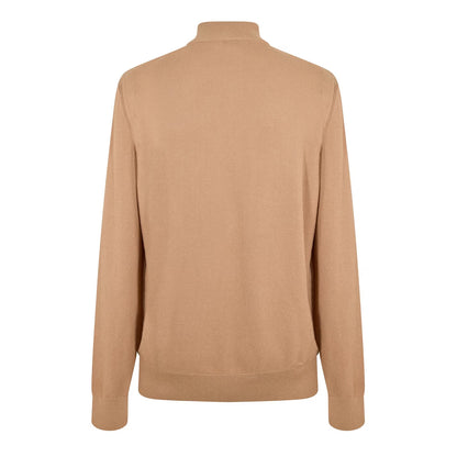 Medium Beige - Back - Boss Mens Ebrando-P Knitted Half Zip Jumper