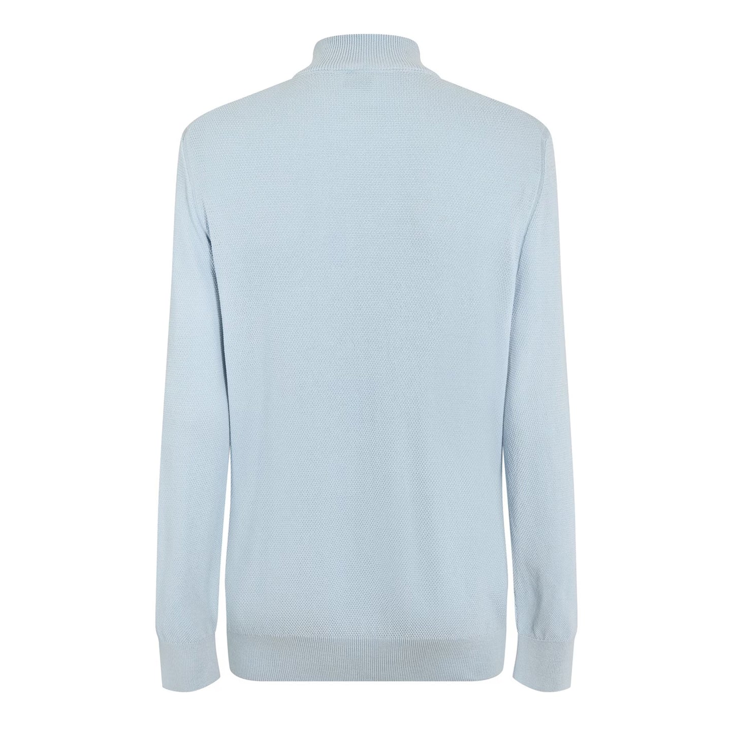 Pastel Blue - Back - Boss Mens Ebrando-P Knitted Half Zip Jumper