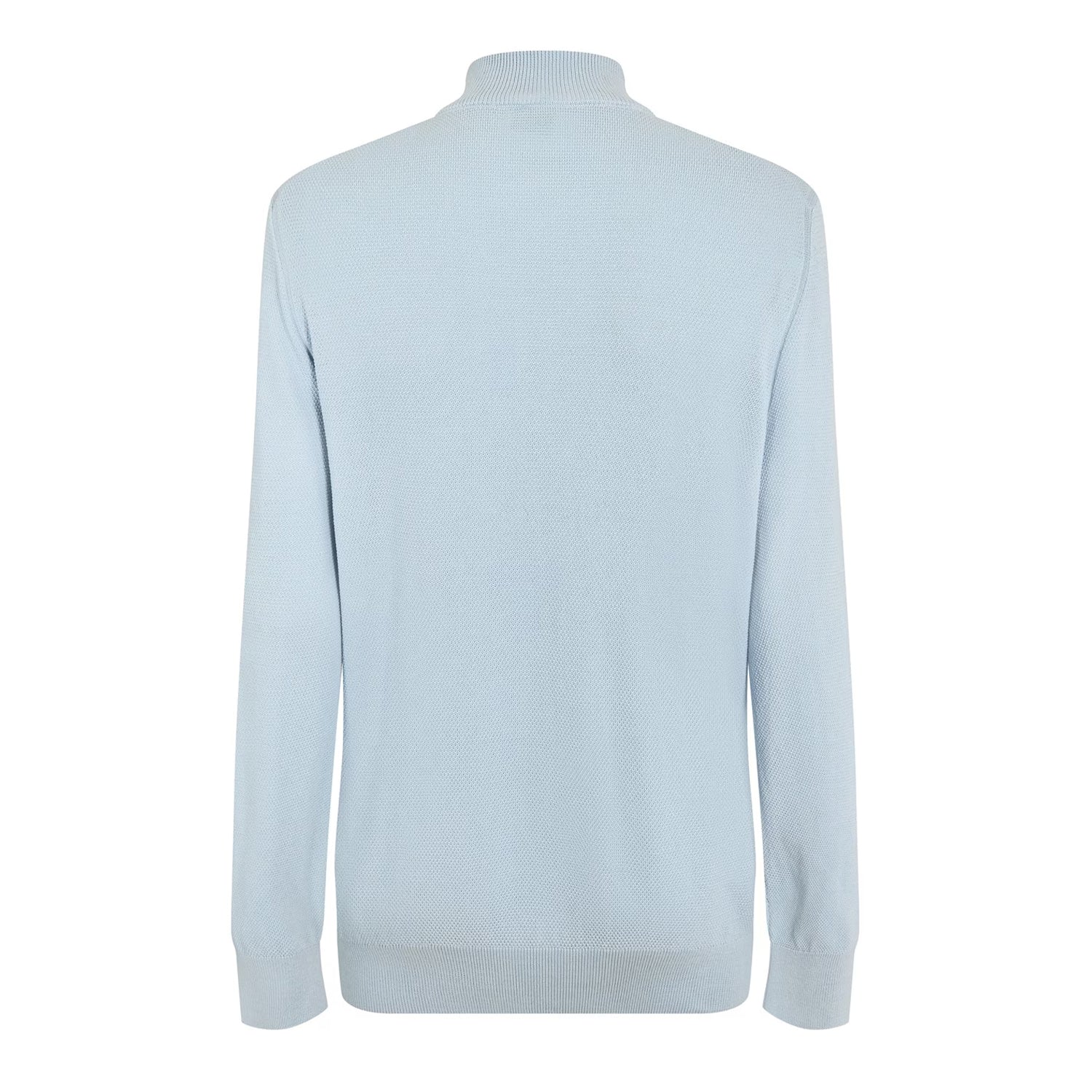 Pastel Blue - Back - Boss Mens Ebrando-P Knitted Half Zip Jumper
