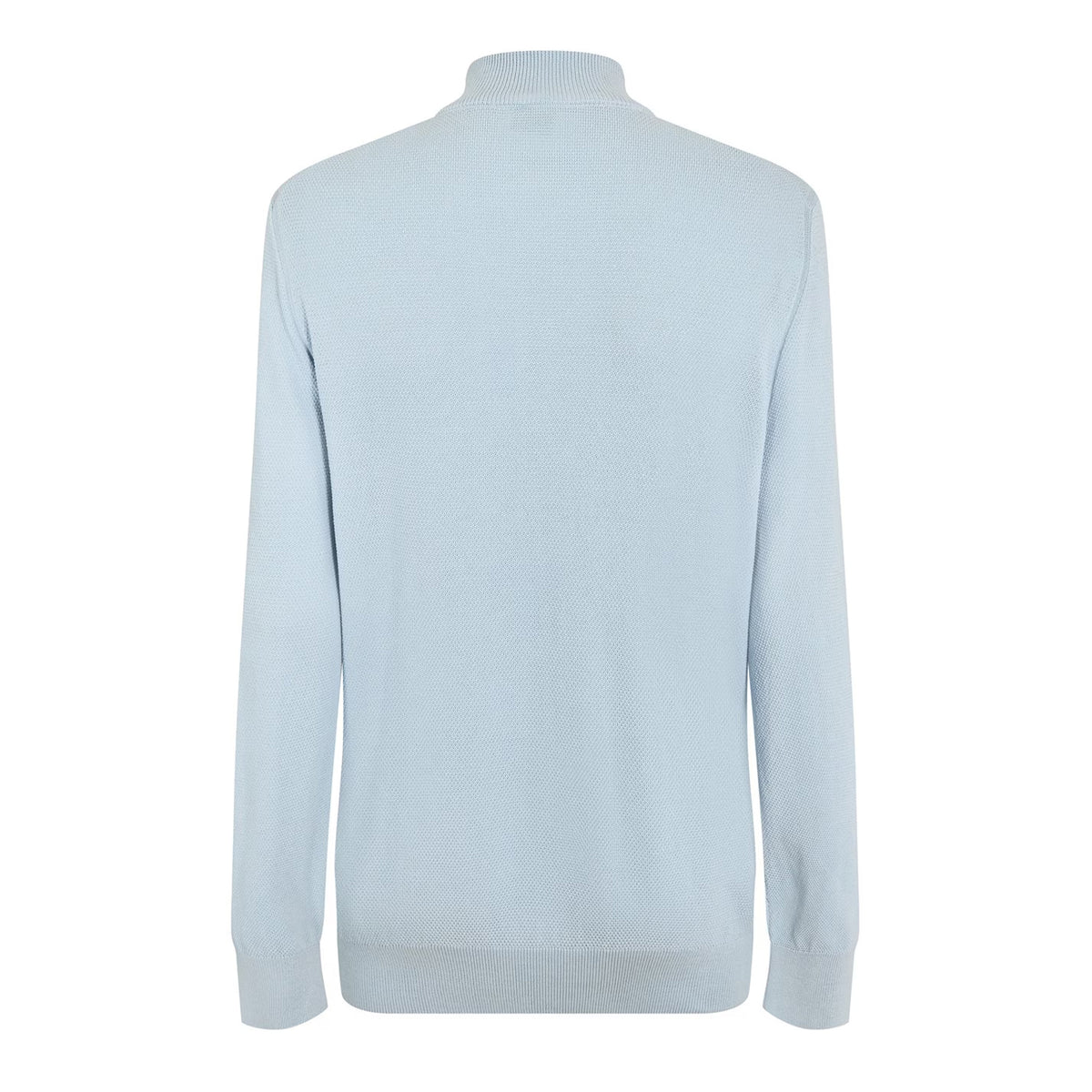 Pastel Blue - Back - Boss Mens Ebrando-P Knitted Half Zip Jumper