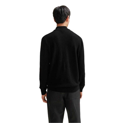 Black - Back - Boss Mens Ebrando-P Knitted Half Zip Jumper