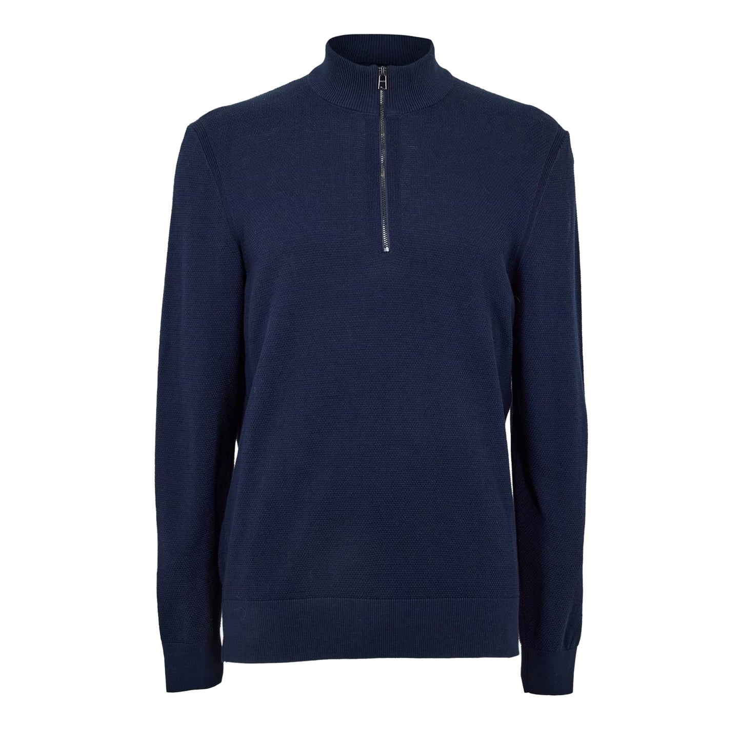 Dark Blue - Front - Boss Mens Ebrando-P Knitted Half Zip Jumper